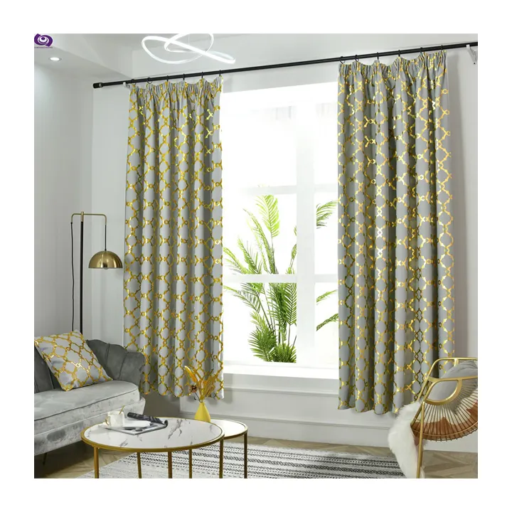 Tela de gran venta 100% poliéster estampado de pavo real tela de cortina opaca polar para sala de estar
