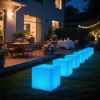 Mobilier LED Personnalisé avec Logo pour Extérieur : Ensemble de Tabourets de Bar et de Salon, Fauteuils Cubes, Table et Chaises pour Fêtes, Noël et Événements en Extérieur