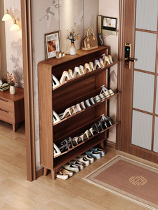 Zapatero Ultrafino y Duradero con Estructura de Madera Sintética para Entrada, Pasillo o Pared, Mueble de Hogar de Estilo Chino Moderno - Product Image 3