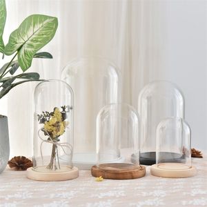 Cúpula de <span class=keywords><strong>Cristal</strong></span> con Base de Madera y Luces LED, Cúpula de <span class=keywords><strong>Cristal</strong></span> Decorativa para <span class=keywords><strong>Flores</strong></span> al por Mayor - Product Image 1