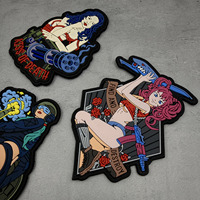Badge 3D Anime Girl, Patch Personnalisé en PVC Souple, Fille Mignonne avec Dos Auto-agrippant pour Sacs d'Extérieur
