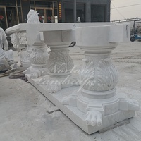Grand Table de jardin extérieur en pierre, Statue de sapin, Table de luxe Style européen, pierre naturelle sculptée en marbre