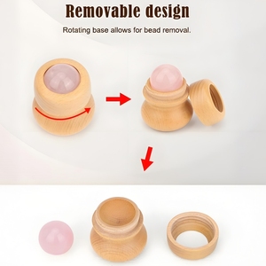 <span class=keywords><strong>Rouleau</strong></span> <span class=keywords><strong>de</strong></span> <span class=keywords><strong>jade</strong></span> naturel avec manche en bois, masseur corporel et facial, boule <span class=keywords><strong>de</strong></span> cristal sphérique pour massage du ventre et des jambes, certifié CE - Product Image 2