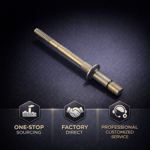 <span class=keywords><strong>Rivet</strong></span> <span class=keywords><strong>aveugle</strong></span> en nylon et laiton norme DIN métrique IFI 552 avec écrou à riveter, tête affleurante à 100 degrés, classe 6, grade 6 - Product Image 1