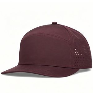 Wholesale Laser Cut Perforated Baseball Cap Custom Logo Quick‑Dry Performance Fabric 5 Panel Structured Unisex Golf Sports <b>Hat</b> - Product Image 4