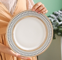 Service de table moderne de style nordique pour fêtes et tables, service de table pour fêtes, assiettes en céramique pour anniversaire, service de table, vaisselle
