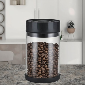 New Arrival tự động chân không cà phê Canister với dày lọ thủy tinh gia dụng tươi mát bảo quản cà phê <span class=keywords><strong>container</strong></span> - Product Image 1