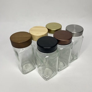 木製竹蓋ガラス収納調味料ボトル4オンス120mlキッチンスパイスジャーセット12個24個36pcsラベル付きスパイスジャー - Product Image 4