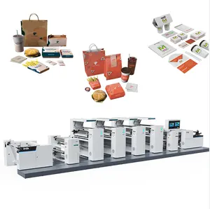 Automatic High Quality 4 Color Food Packaging Bag Carton Flexo Printing Machine