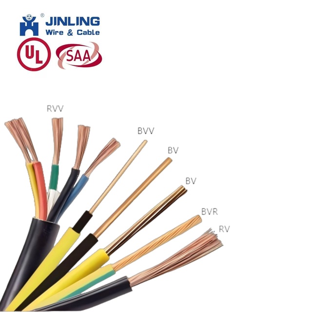 Wholesale Copper Cables BV BVR RVV Custom Length Full Range1.5 35mm2 Solid Flexible Sheathed 300 750V Wire