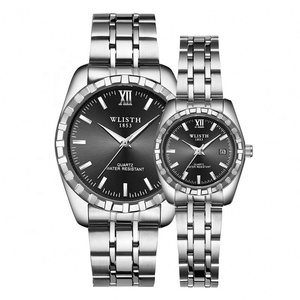 New Business Style <b>Couple</b> Quartz <b>Watches</b> Luminous Hands Waterproof <b>Watch</b> Stainless Steel Men Women Matching <b>Watch</b> with Calendar - Product Image 2