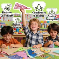 Kit d'avions en papier origami colorés pour enfants avec 16 modèles classiques, avions créatifs à plier et à faire voler pour les tout-petits
