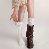 Chaussettes Lolita en dentelle pour femmes, nouvelle collection 2026, style décontracté, noir et blanc, vente en gros