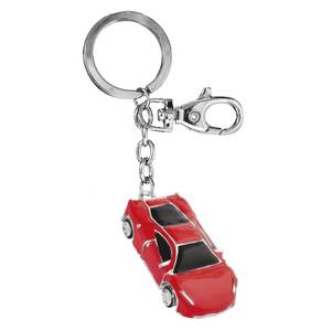 Porte-clés de voiture de sport personnalisé en cuir rouge avec logo personnalisable en métal pour usage professionnel - Product Image 1