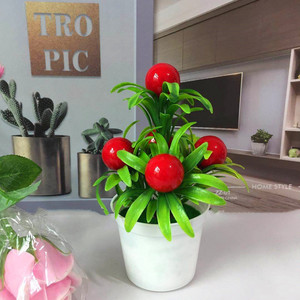 Planta Artificial de Fruta de la Fortuna Qi Xing, 9.5x16 cm, Mini Bonsái de Plástico, Adorno para Decoración del Hogar - Product Image 1