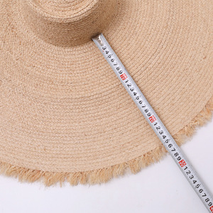 <span class=keywords><strong>Sombrero</strong></span> Panamá de Rafia con Borde Ancho y Bajo sin Rematar, para Vacaciones en la Playa, Sesiones de Fotos, Verano y Protección Solar al Aire Libre - Product Image 4