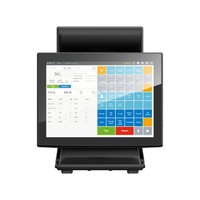 Sistema POS de Escritorio Micropos con Pantalla Táctil Dual de 15 Pulgadas, Sistema POS Todo en Uno con Pantalla para Clientes de 9.7 Pulgadas