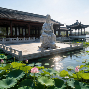 Statue de Bouddha Guanyin assis et inclinable, <span class=keywords><strong>sculpture</strong></span> religieuse traditionnelle personnalisable pour la décoration des temples et la méditation zen - Product Image 5