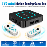T96 Mini 4K Konsol Game TV Sensor Gerak Nirkabel 2.4GHz Dual Somatosensory Gamepad Multi Pemain Plug and Play Pesta Keluarga