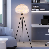 Lampe de Table Décorative Personnalisée de Luxe Hôtelier Nordique, Lampe de Table Plume pour Chevet, Chambre à Coucher, Maison