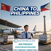 Agent de transit aérien porte-à-porte Chine-Philippines EXW FCA FOB DDP DAP FBA par avion pour commandes d'entreprise et charters