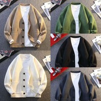 Cardigan en maille tendance pour homme – Nouvelle collection Printemps-Automne 2026 – Style jeune, simple, unique, polyvalent et décontracté