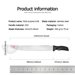 Couteau tactique fixe en acier inoxydable de haute qualité avec poignée G10, lame droite de 25 mm, pour bricolage industriel et extérieur, avec étui - Product Image 6