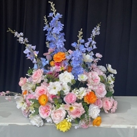C-592 Vente en gros de boules de fleurs de mariage de 30 cm, 40 cm, 50 cm, bleu rose, centre de table pour la décoration de fête de mariage