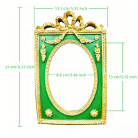 Cadre photo personnalisé de luxe en résine, style baroque vintage, avec panneau en verre à relief 3D, écologique et durable, pour décoration de mariage et de maison
