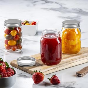 Bocaux Mason faits à la main en verre borosilicate de haute qualité avec couvercle, sans BPA, qualité alimentaire, tailles personnalisées, verre transparent, carton de cuisine, minimaliste - Product Image 4