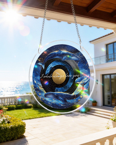 Atrapasueños Acrílico de Ballena Oceánica, Decoración Temática Marina al por Mayor, Logotipo Personalizado OEM, Adorno Colgante para Acuario y Ventana del Hogar - Product Image 3