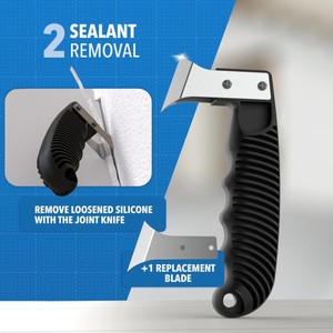 Stainless Steel <b>Grout</b> Cleaner <b>Tool</b> Set 25 Pc With Replacement Blades <b>For</b> Sealant <b>Removal</b> And Crack Cleaning - Product Image 2