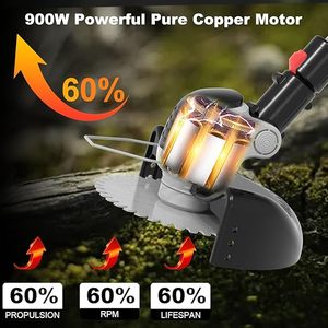 Desbrozadora Inalámbrica Industrial DANNUO, Cortadora de Césped Eléctrica Ligera con Batería de 21V, 2000mAh, 300L - Product Image 4