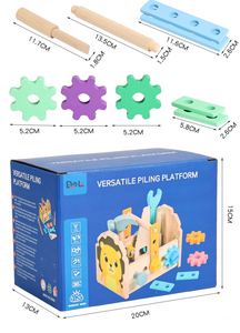Kids Stem Montessori Christmas Birthday Gift Set <b>Wooden</b> Toddler Construction Bench <b>Tool</b> <b>Box</b> for 3 4 5 6 Year Old Boy - Product Image 6