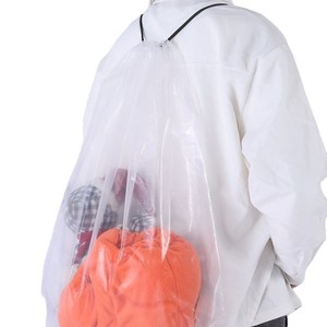 Transparent <b>Drawstring</b> <b>Backpack</b> Bag Pe08 Unisex Rope Handle Shopping Mall Use - Product Image 4