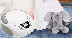 Mini Enceinte <span class=keywords><strong>HIFI</strong></span> Extérieure Sans Fil avec Basses Puissantes, Radio FM et Lecteur <span class=keywords><strong>CD</strong></span> Intégré - Design en Bois 30W RMS - Product Image 5