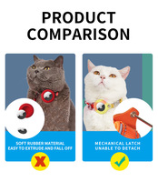 GPS pour animaux de compagnie collier de chat en cuir Apple avec support collier de chat réfléchissant avec anneau de cloche accessoires pour animaux de compagnie collier de chien collier de diamant