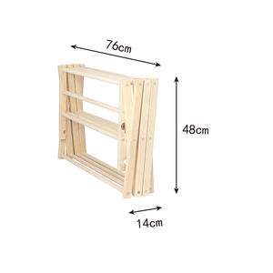 Portable en bois massif debout cintre Airer vêtement pliable <span class=keywords><strong>pliant</strong></span> en bois vêtements étendoir - Product Image 3