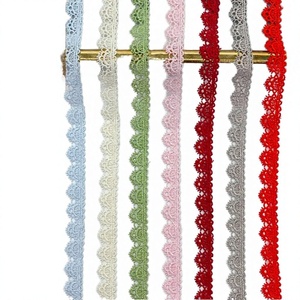 Ribete de encaje floral de ganchillo al por mayor con borde festoneado, multicolor, para decoración de vestidos, tela de cinta suave y ligera para costura, a granel. - Product Image 1
