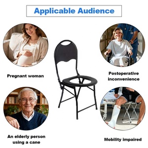 Fabricant de meubles, vente en gros directe, siège de toilette pliable moderne en métal antidérapant, chaise de soins pour personnes âgées, salle de bain limitée - Product Image 6