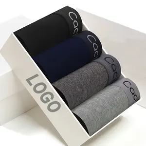 OEM & ODM-bóxer de algodón para hombre, ropa interior de marca privada, personalizado