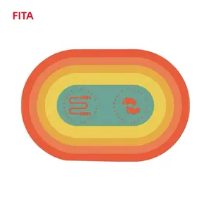 80*120 * 0.8厘米彩虹双面防滑地毯卧室瑜伽垫条运动室内椭圆形健身跳绳垫