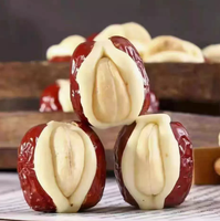 CHUNMOON Susu Rasa Buah Jujube Isi Kacang Mete, Camilan Sehat Semi-Lunak Manis 2.5kg untuk Pembeli