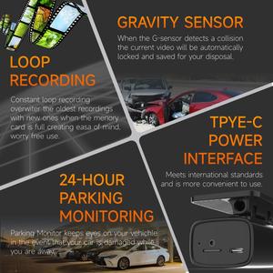 Camera hành trình xe hơi 4K + 1080P Camera hành trình xe hơi Camera hành trình Kiểu son môi ống kính kép phía trước và phía sau không có màn hình với Wifi GPS (tùy chọn) - Product Image 5