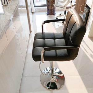 Taburete de Bar <span class=keywords><strong>Italiano</strong></span>, Silla Alta de Barra Moderna de Cuero, Giratoria, para Bares y Cocinas - Product Image 1