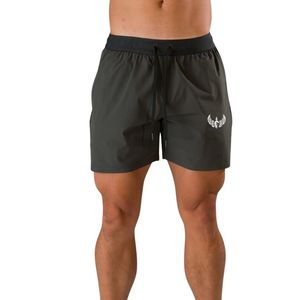 Shorts de sport gris foncé et noir pour hommes, séchage rapide, course à pied, fitness, entraînement, vêtements de sport avec poches latérales - Product Image 1