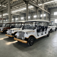 Autocar électrique rétro vintage 11 places pour location de réceptions de mariage, hôtels et zones touristiques, certifié CE