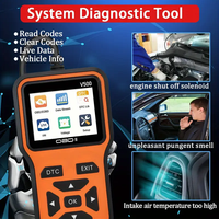 Nueva herramienta de diagnóstico automático del escáner V500 OBD2 con 1 año de garantía para verificar los códigos de falla del motor y el Analizador del motor para automóviles