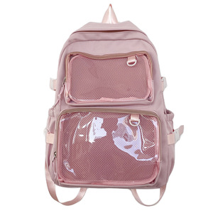 <span class=keywords><strong>Sac</strong></span> à dos Ita Bag rose pastel élégant à double maille avec fenêtre transparente et compartiments pour femmes - Product Image 2