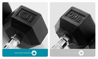 Mancuernas Ajustables Hexagonales MsCustom, Ligeras, Antideslizantes, de Hierro Fundido con Revestimiento de Goma, Equipo de Gimnasio en Casa para Entrenamiento de Fuerza